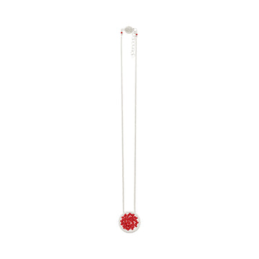 Collar Upsala Plata Círculo Chico Corto Rojo